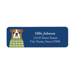 English Bulldog Return Address Labels