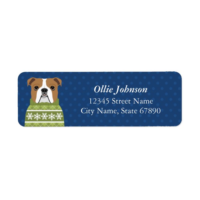 English Bulldog Return Address Labels (Front)