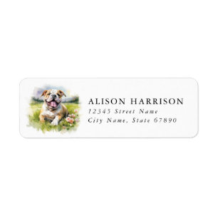 English Bulldog Return Address Labels