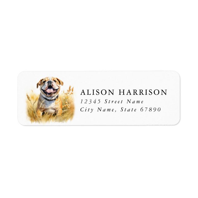 English Bulldog Return Address Labels (Front)
