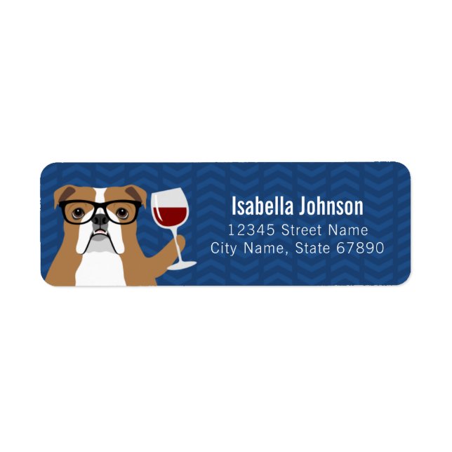 English Bulldog Return Address Labels (Front)