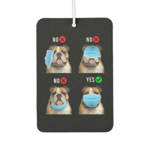 English Bulldog Right Wear Face Mask Tank Top Car Air Freshener
