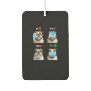 English Bulldog Right Wear Face Mask Tank Top Car Air Freshener