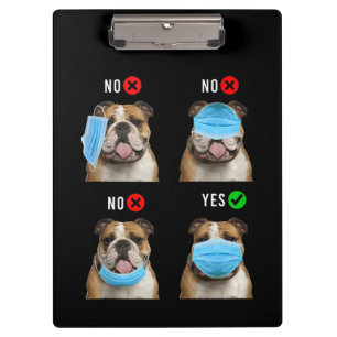 English Bulldog Right Wear Face Mask Tank Top Clipboard