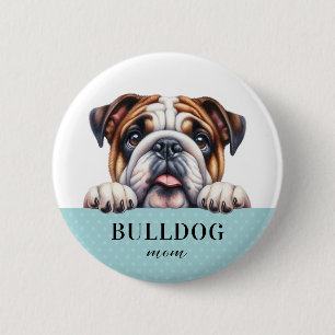 English Bulldog Round Button Pin