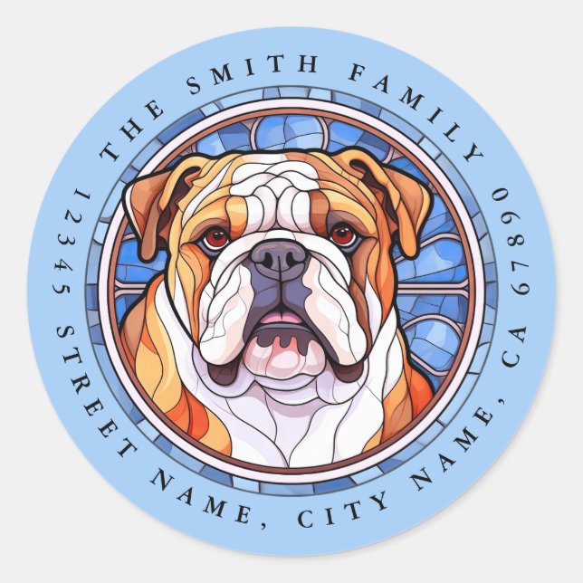 English Bulldog Round Stickers (Front)