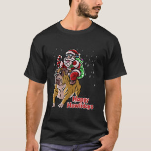 English Bulldog Santa Claus Hat Merry Christmas Do T-Shirt