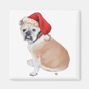 English Bulldog Santa Magnet