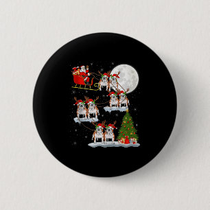 English Bulldog Santa Sleigh Flying Funny Magical 6 Cm Round Badge