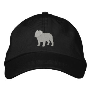 English Bulldog Silhouette   Cool Dog Breed Embroidered Hat