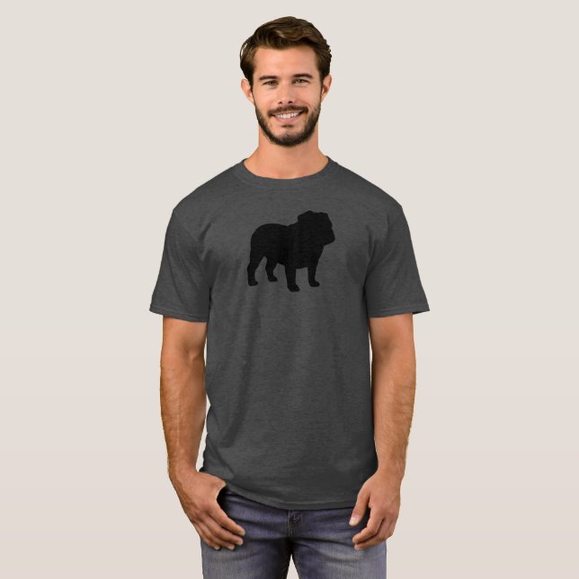 English Bulldog Silhouette | Cool Dog Breed T-Shirt (Front Full)