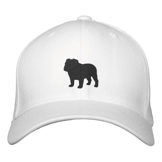 English Bulldog Silhouette | Cool Dog Lover's Embroidered Hat (Front)