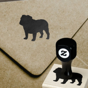 English Bulldog Silhouette Rubber Stamp