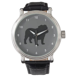 English Bulldog Silhouette Watch