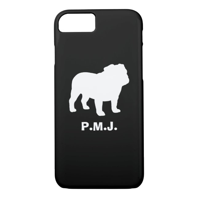 English Bulldog Silhouette with Custom Text Case-Mate iPhone Case (Back)