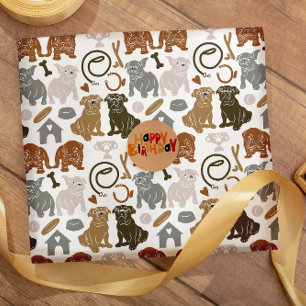 English Bulldog Silhouette  Wrapping Paper