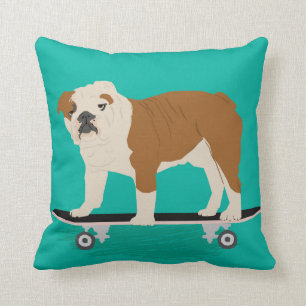 English Bulldog skateboard pillow