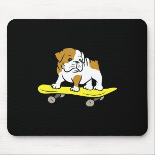 English Bulldog Skateboarding Dog Skater Bulldog Mouse Pad