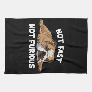 English Bulldog Sleeping Not Fast Not Furious Funn Tea Towel