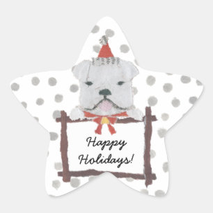 English, Bulldog Star Sticker