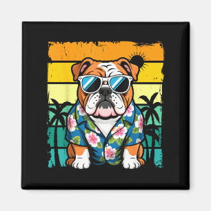 English bulldog sunglasses hawaiian beach summer  magnet