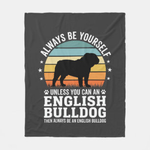 English Bulldog Sunset Be Yourself Dog Fleece Blanket