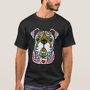 English Bulldog The Dead Sugar Skull Dog T-Shirt