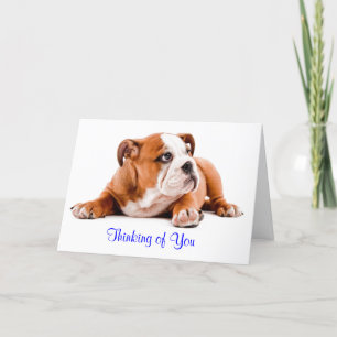 English Bulldog Thinking of You Card Verse inside