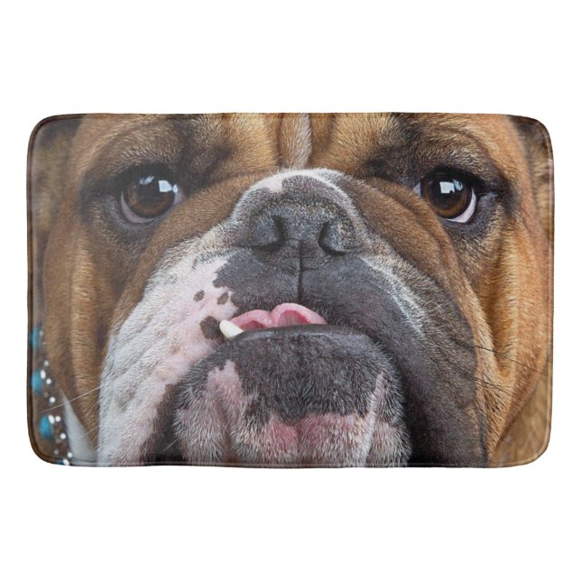 English Bulldog  Throw Pillow Bath Mat (Front)