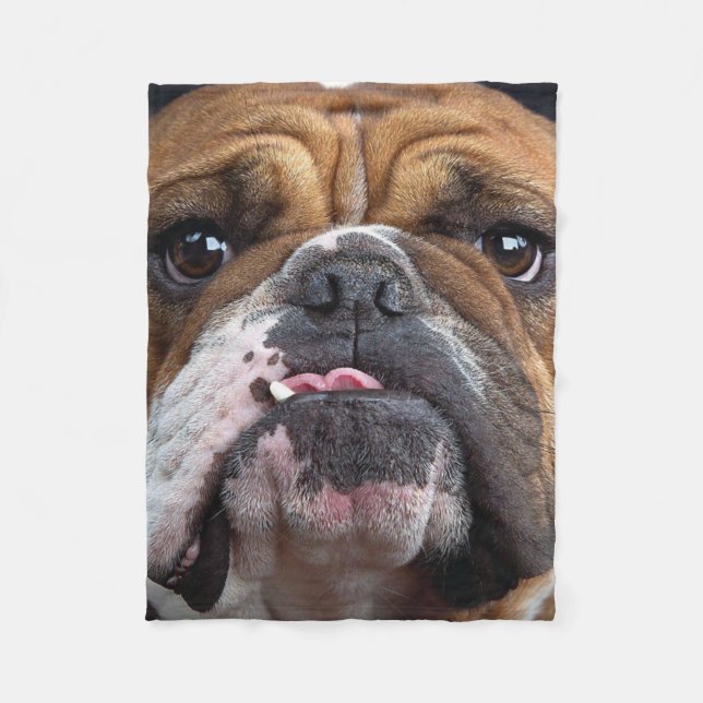 English Bulldog  Throw Pillow Fleece Blanket (Front)