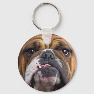 English Bulldog  Throw Pillow Key Ring