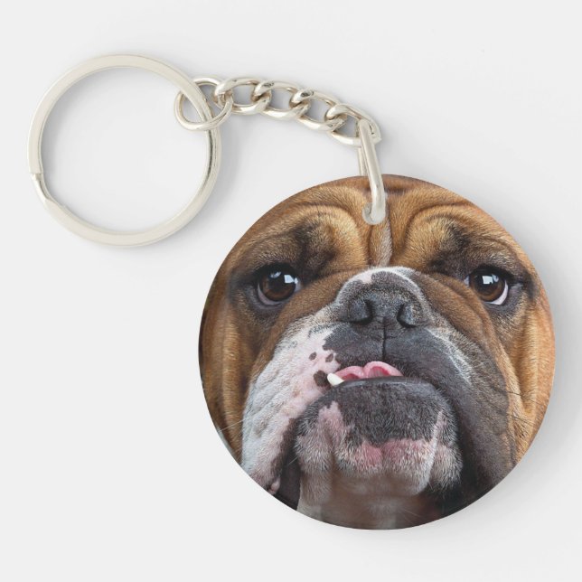 English Bulldog  Throw Pillow Key Ring (Front)
