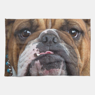 English Bulldog  Throw Pillow Tea Towel