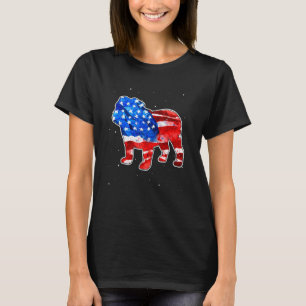 English Bulldog Tie Dye American Flag Patriotic 4t T-Shirt