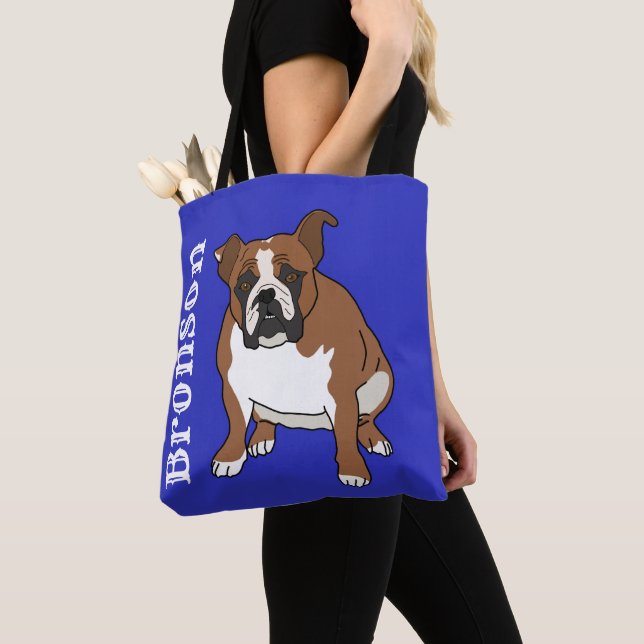 English Bulldog Tote Bag (Close Up)