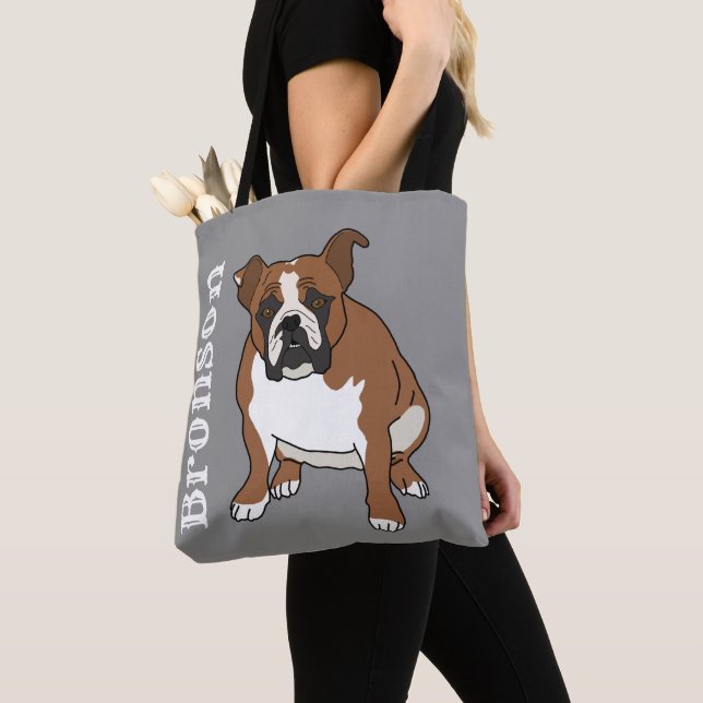 English Bulldog Tote Bag (Close Up)