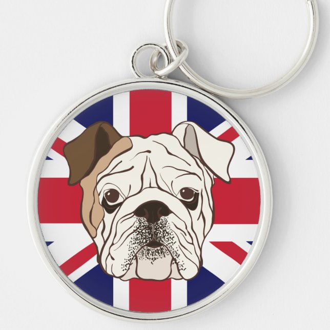 English Bulldog & Union Jack Keychain (Front)
