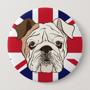 English Bulldog & Union Jack Round Button