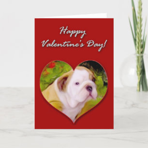 English Bulldog Valentines Day Card