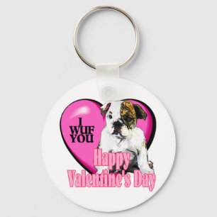 English Bulldog Valentine's Day Gifts Key Ring