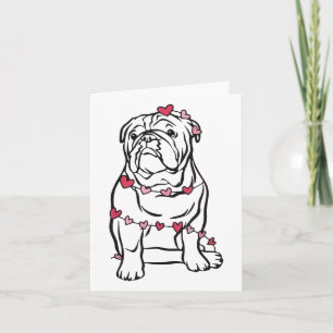 English Bulldog Valentines Day Heart Pet Dog Anima Card