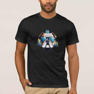 English Bulldog Vector Art Animal Modern Urban Pet T-Shirt