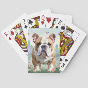 English Bulldog Vintage Animal Nature Environment Playing Cards