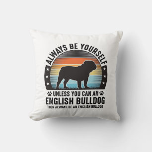 English Bulldog Vintage Sunset Dog Lover Shirt Des Cushion