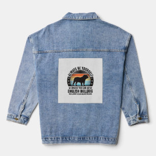 English Bulldog Vintage Sunset Dog Lover Shirt Des Denim Jacket