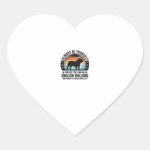 English Bulldog Vintage Sunset Dog Lover Shirt Des Heart Sticker