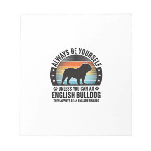 English Bulldog Vintage Sunset Dog Lover Shirt Des Notepad