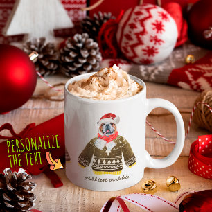 English Bulldog Wearing Ugly Sweater Dog Lover Coffee Mug