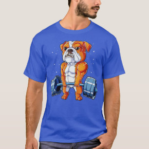 English Bulldog Weightlifting Funny Deadlift Men F T-Shirt
