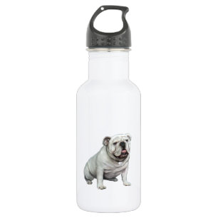 English Bulldog - White 1 532 Ml Water Bottle